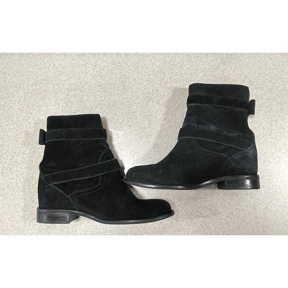 Kate Spade New York Boots Womens 6.5 M Sabina Buckle Ankle Bootie Black Suede - Picture 5 of 13